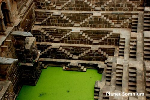 The Dark Knight Rises at Chand Baori stepwell in India.