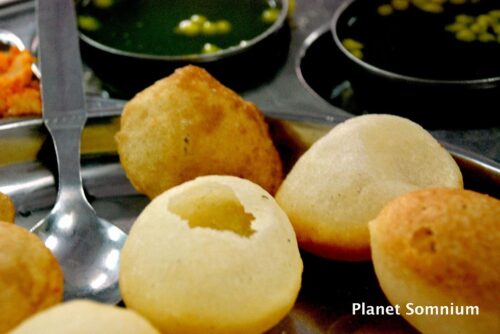 pani puri at restaurant.