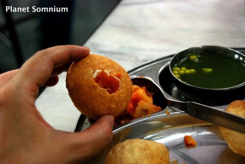 Tried pani puri at restaurant.